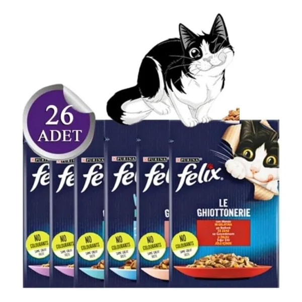Felix Karışık 85 gr 26'lı Yetişkin Kedi Yaş Maması