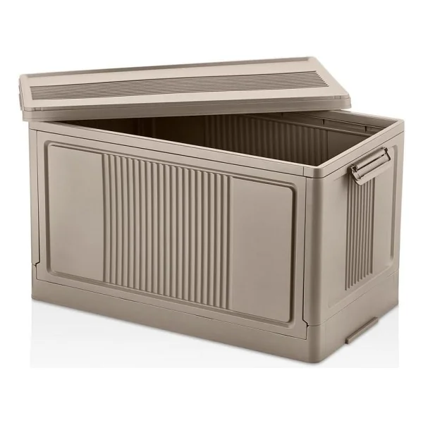 Deconox Dev Boy Katlanır Kilit Kapaklı Kasa 55 Litre Hacimli, Yer Kaplamayan Portatif Saklama Kutusu Ardiye, Balkon, Mutfak, Kiler, Bahçe Ve Araç Bagajı İçin Güvenli Organizer (Mavi) - Görsel 5