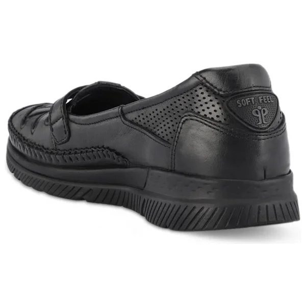 Forelli 29429-1 Elena Siyah Hakiki Deri Kadın Comfort Ayakkabı - Görsel 2