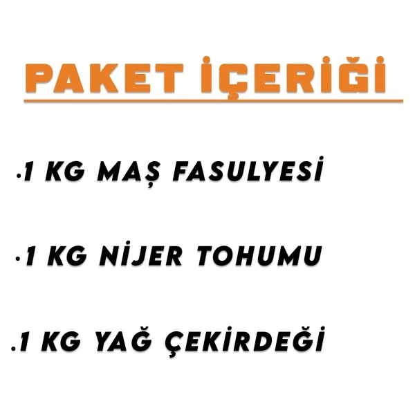 İpek Değirmen 3 KG Premium Papağan Yemi Maş Fasulyesi Yağ Çekirdeği Nijer Tohumu - Görsel 2