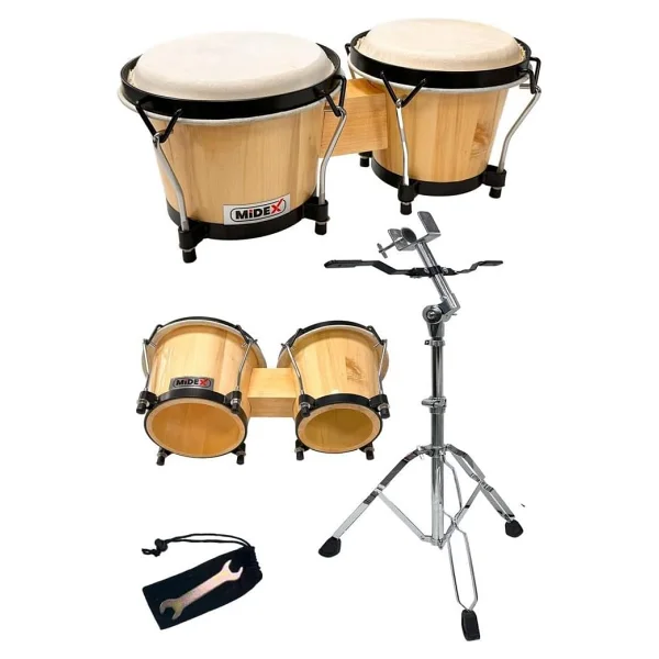 Midex Bg-210st Standlı Naturel Bongo Siam Meşesi Doğal Deri - Görsel 3