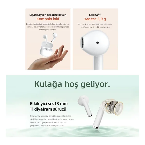 Qcy Ailybuds Lite TWS Kulak İçi Bluetooth Kulaklık - Görsel 3