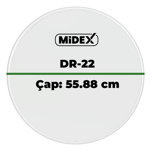 Midex Dr-22R Şeffaf Renk 22 İnç Kick Bas Bateri Davul Derisi Drumhead 22 İnch (55.88 Cm) - Görsel 4