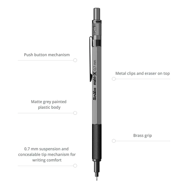 Scrikss Matri-X Gri 0.7 Mm Versatil Uçlu Kalem - Görsel 6