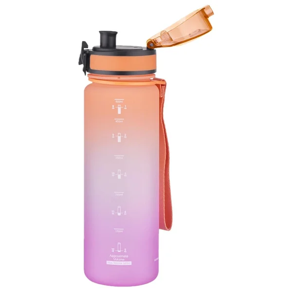 Uzspace 3026-4 Çift Renk Turuncu-Mor 500 Ml Motivasyon Matarası - Görsel 2