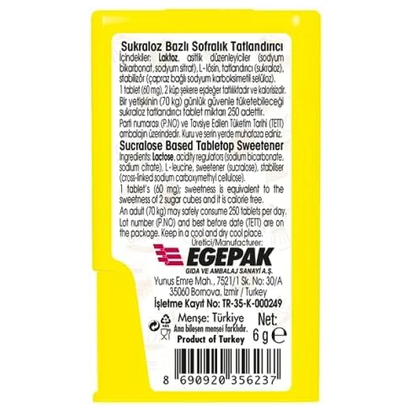 Takita Sukralozlu Tablet Tatlandırıcı 100 Tablet - Görsel 5