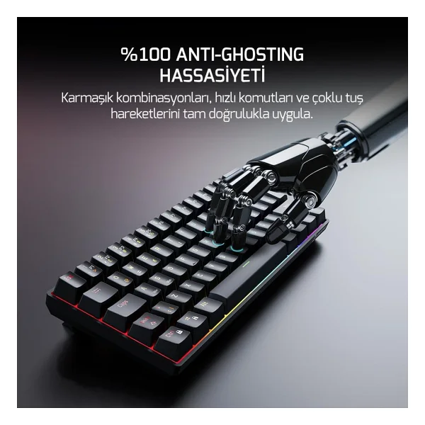 Gamepower Nexa He60 1k RGB Tkl Magnetic Switch Kablolu Oyuncu Klavyesi - Görsel 8
