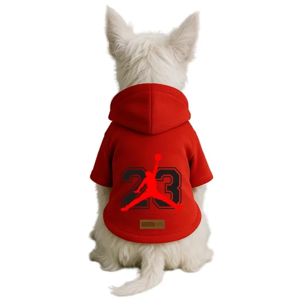 Monopetz Baskılı İçi Polarlı Köpek Ve Kedi Kıyafeti Elbisesi - Beyaz Renk Kapüşonlu Hoodie B46a1, L - Görsel 3