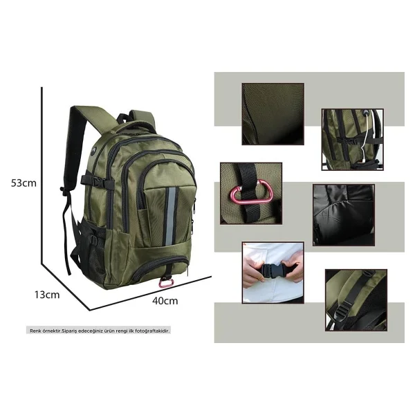 Bagacar Dağcı Trekking Seyahat Ve Kamp Sırt Çantası Siyah Siyah Büyük Boy Unisex - Görsel 7
