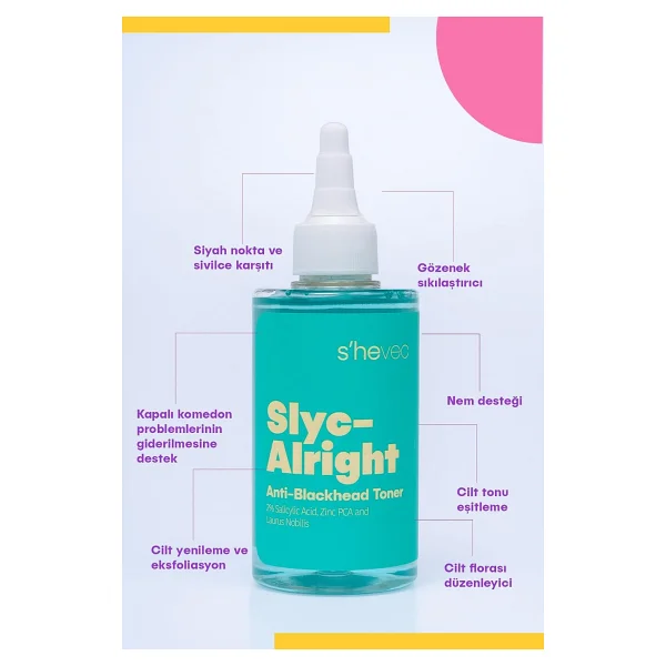 She Vec Slyc-Alright Sivilce Ve Siyah Nokta Karşıtı Arındırıcı Tonik 200 Ml - Görsel 4