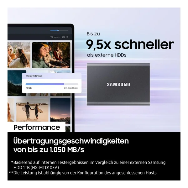Samsung T7 USB 3.2 1 TB Taşınabilir SSD - Görsel 6