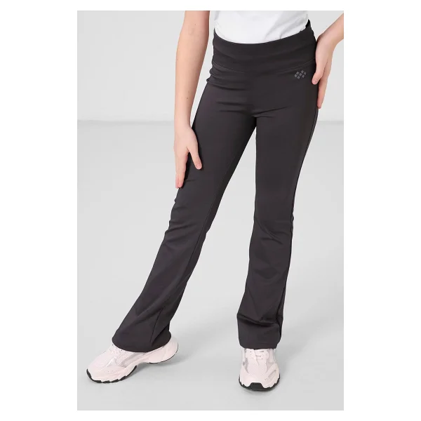 Siyah Esnek Standart Fit Basic Performans İspanyol Paça Kız Çocuk Tayt - 75193 - Görsel 10