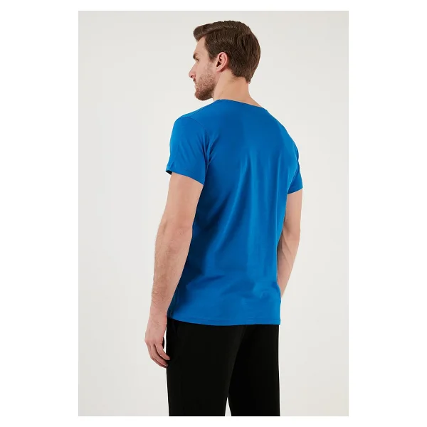 Buratti Bisiklet Yaka Pamuklu Slim Fit Erkek T Shirt 541QUINT AÇIK GRİ - Görsel 5