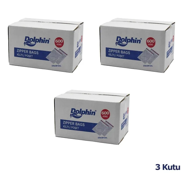 Dolphin Kilitli Şeffaf Buzdolabı Kilitli Saklama Poşeti Torba - 11x14 Cm. - 600 Adetlik 3 Kutu - Görsel 2