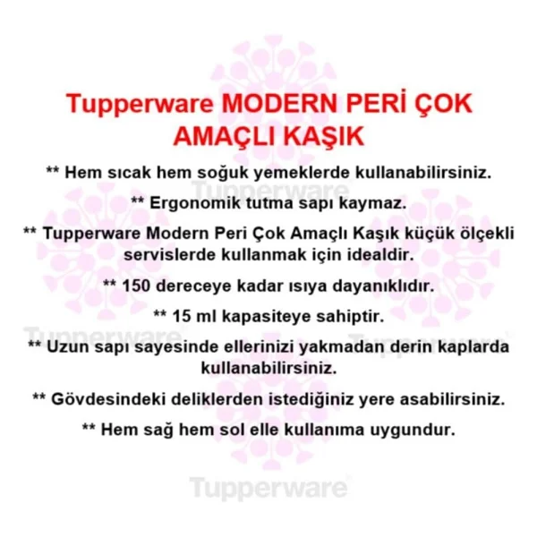 Tupperware Modern Peri Çok Amaçlı Kaşık Mavi Servis Kaşığı Hsgl - Görsel 3