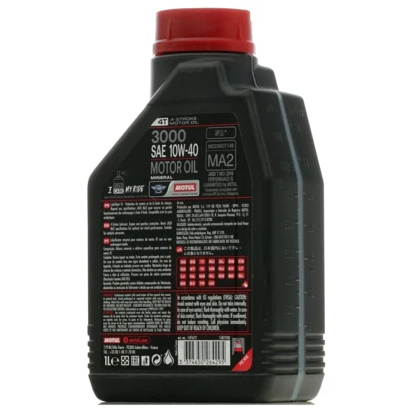 Motul 3000 10w-40 4t 1 Lt Mineral Motosiklet Yağı - Görsel 2