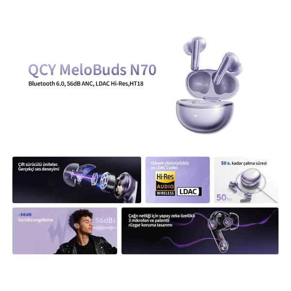Qcy Melobuds N70 TWS Kulak İçi Bluetooth Kulaklık - Görsel 2
