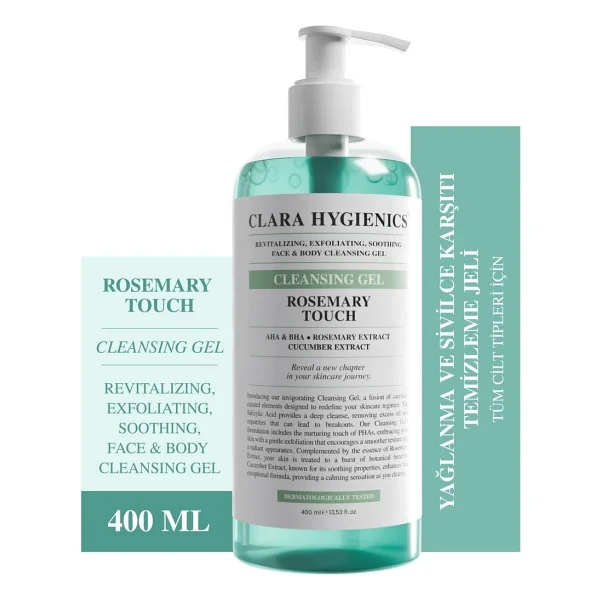 Clara Hygienics Rosemary Touch Yüz Ve Vücut Temizleme Jeli 400 Ml - Görsel 2