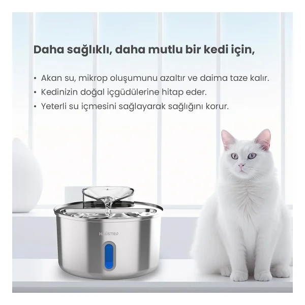 Haustier Wf009l-W 3.5 Lt Otomatik Kedi Su Pınarı - Görsel 6