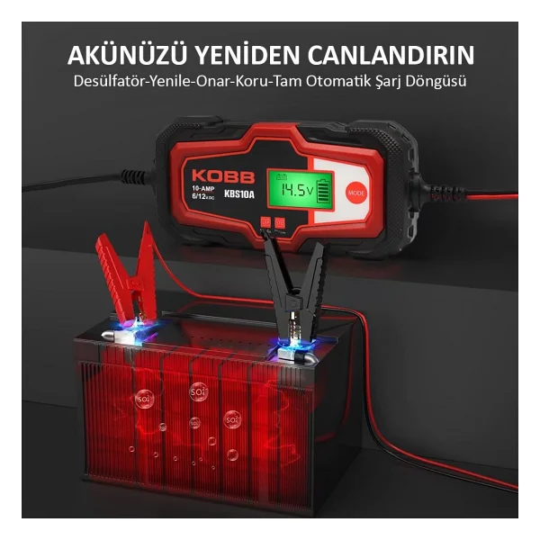 Kobb Kbs10a 6-12 V 200 A Dijital Akü Şarj Cihazı - Görsel 9