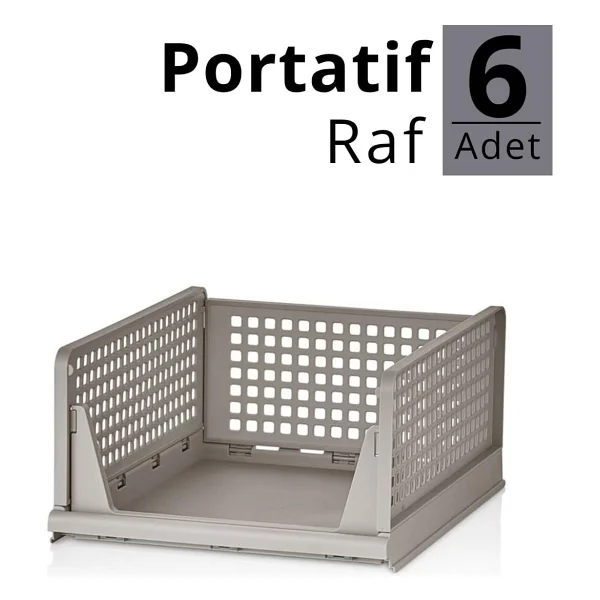 Mithra Life 6 Bölmeli Kayar Raf Organizer Dolap İçi Kıyafet Aksesuar Düzenleyici Bej 45x35 Cm Mıt1260 - Görsel 8