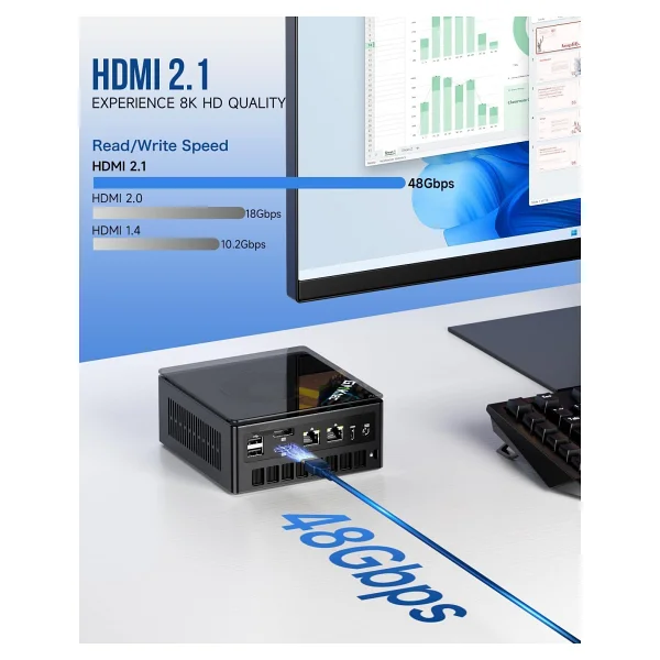 Gmktec K8 Plus Ryzen 7 8845hs 32 GB 1 TB SSD Radeon 780m Mini PC - Görsel 6