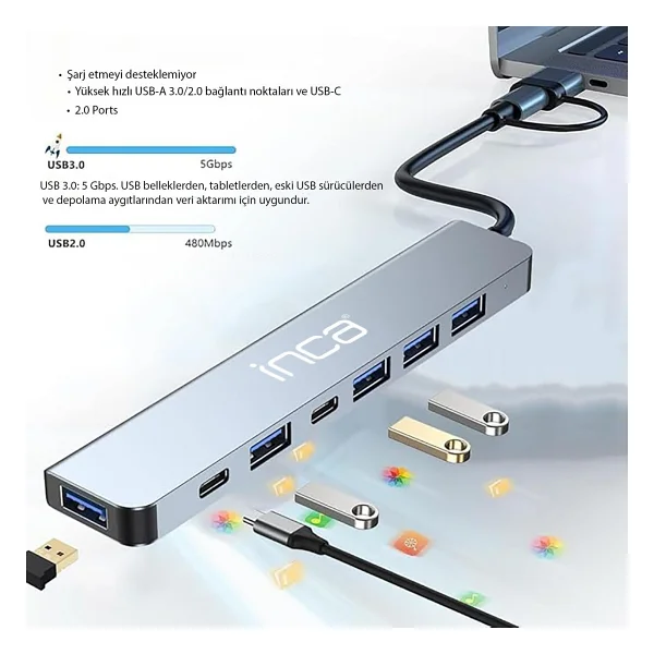 Inca IUTP-7T Laptop Docking Station - Görsel 5