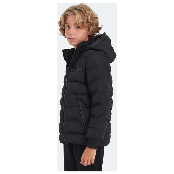 Slazenger Captain Kapüşonlu Siyah Çocuk Şişme Mont - Görsel 5