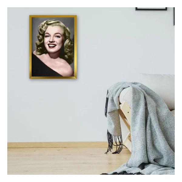 Atlas Sanat Galerisi 20mm Çerçeve, Poliresin, Mat Pvc Kaplamalı, Fotoğraf Puzzle Belge Çerçevesi, Beyaz, 33x48/34x48/35x50/48x68/50x70 Cm, Yatay/Dikey Asılabilir (Altın, 34x48) - Görsel 2