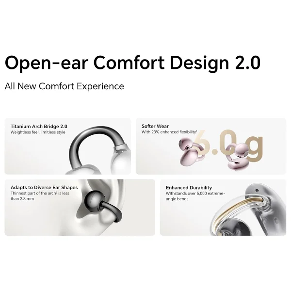 Honor Choice Earbuds Clip 2 Pro TWS Rose Gold Open Ear Bluetooth Kulaklık - Görsel 6