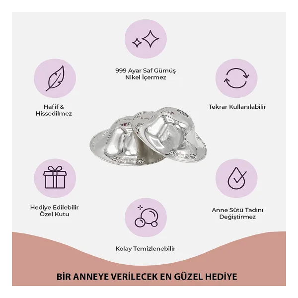 proclis natural eco beauty Koruyucu Gümüş Göğüs Ucu Kapakları, 999 Ayar Parlatılmış Gümüş Göğüs Ucu Koruma Kapakları, Gümüş Meme Kapağı, Göğüs Ucu Koruyucular (X-Large) - Görsel 2