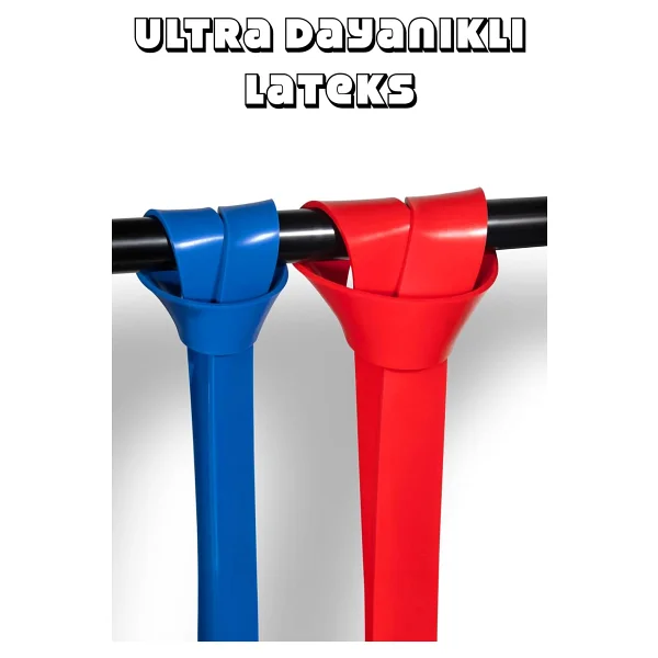 Direnç Bandı Kas Geliştirme Lastiği Fitness Pilates Cross Training Bant Yoga Push Up Barfiks Bandı (5+15+25+35+45 KG (SARI+KIRMIZI+SİYAH+MOR+YEŞİL)) - Görsel 7