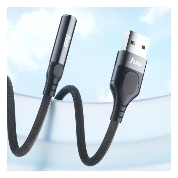 Juo USB-A To 3.5mm Jack Kulaklık Mikrofon Aux Dönüştürücü Harici Ses Kablosu - Görsel 2
