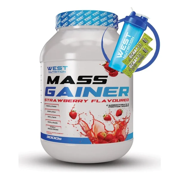 West Nutrition Mass Gainer Karbonhidrat Tozu 3000 Gr Çilek Aromalı - Görsel 3