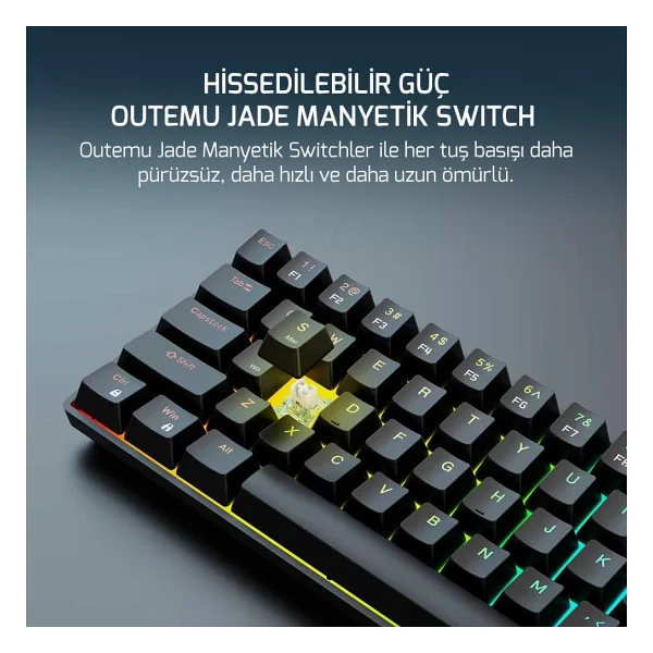 Gamepower Nexa He60 1k RGB Tkl Magnetic Switch Kablolu Oyuncu Klavyesi - Görsel 4