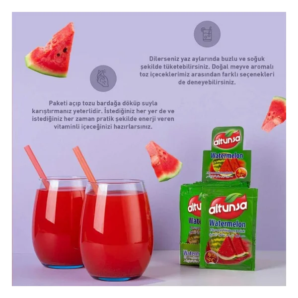 Altunsa Karpuz Aromalı Toz İçecek 9 gr 24'lü - Görsel 6