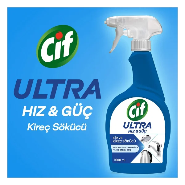 Cif Ultra Hız & Güç Kireç Sökücü Sprey 1000 Ml - Görsel 4