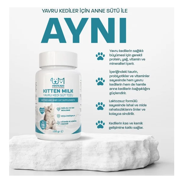 Muvicado Taurinli 150 Gr Yavru Kedi Süt Tozu - Görsel 3