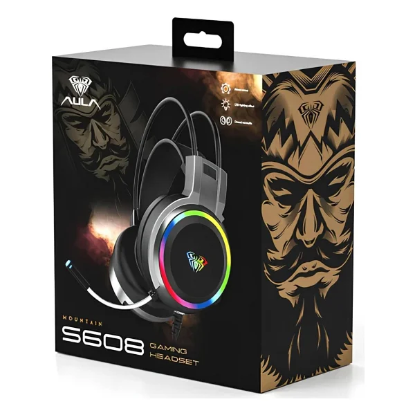 Aula S608 RGB USB Kablolu Kulak Üstü Oyuncu Kulaklığı - Görsel 4