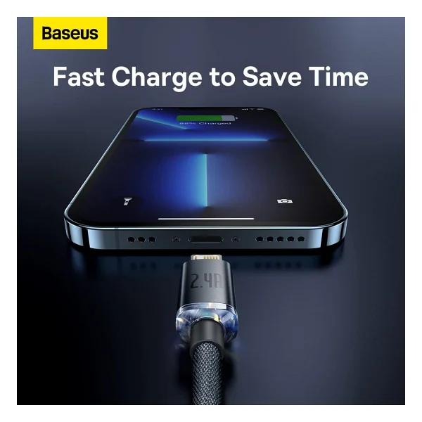 Baseus Crystal Shine 1.2 M USB To Lightning Hızlı Şarj Kablosu - Görsel 3