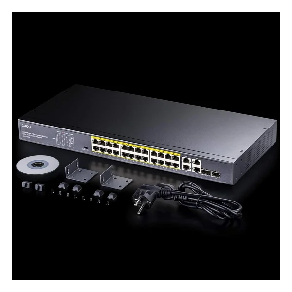 Cudy GS1028PS2 24 Port 10/100/1000 24 Port PoE+ 2 X SFP Yonetilemez Rack Mount Switch - Görsel 6