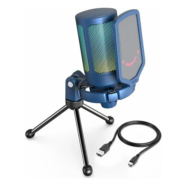 Fifine Ampligame A6v Siyah RGB USB Yayıncı Mikrofonu - Görsel 10