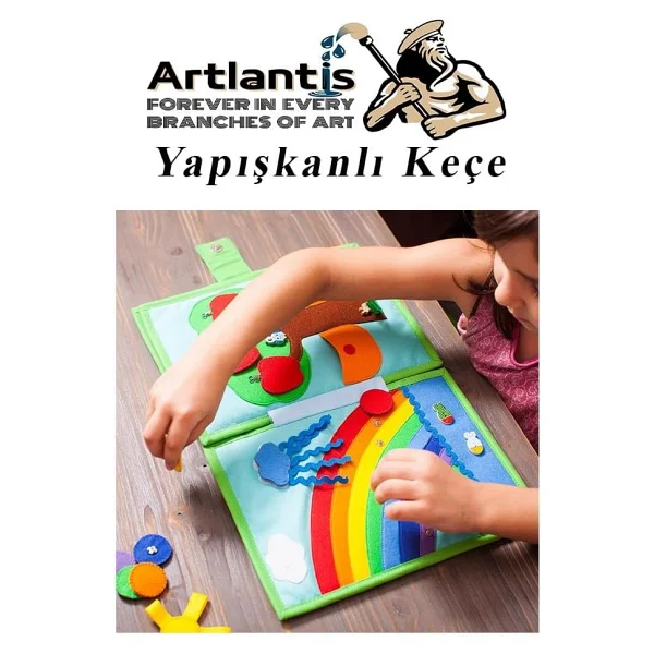 Artlantis Yapışkanlı Keçe 10 Renk A4 20x30 Cm 1 Paket Keçe Yapışkanlı 10 Lu Okul Kreş Okul Öncesi Etkinlik Hobi - Görsel 7