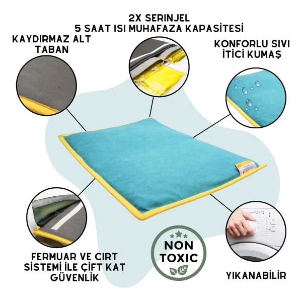 Pawdaz Serin (60x40cm) - 4 Mevsim Kedi/ Köpek Matı, Sıcak Veya Soğuk Kullanılabilen Minder Yatak - Görsel 3