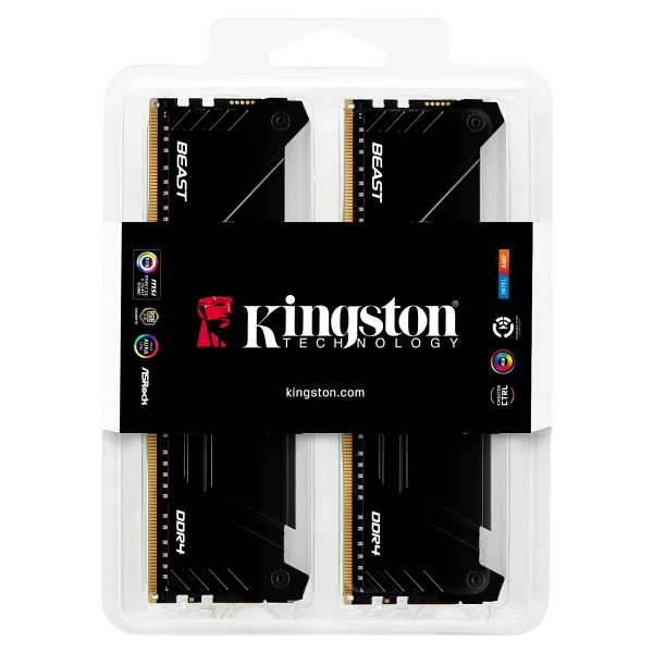 Kingston Fury Beast RGB 32 GB (2x16) 3200 MHz Cl16 Kf432c16bb2ak2/32 DDR4 RAM - Görsel 3