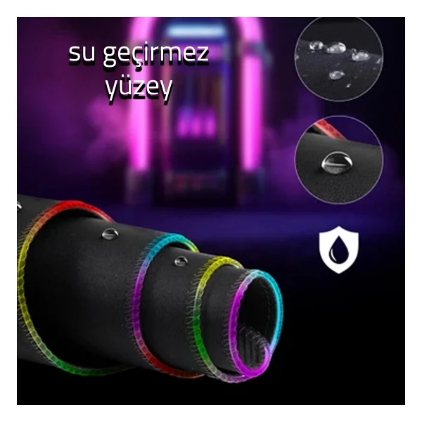INCA IMP-024T EMPOUSA RGB 7 LED MEDIUM MOUSEPAD (320X270X3MM),12 Farklı Değişebilen Dokunmatik Işık Efekti,Hızlı Kayan Yüzey, Kaymaz Kauçuk Taban - Görsel 8