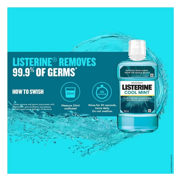 Listerine Cool Mint 500 Ml 2 Adet Gargara - Görsel 5