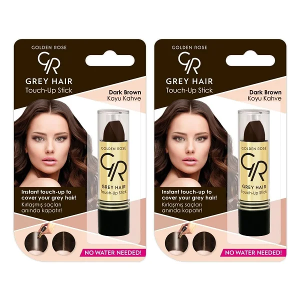 Golden Rose Gray Hair Touch Up Stick Saç Düzeltici Çubuk (Kahverengi, No: 05) (2 Paketi) - Görsel 4