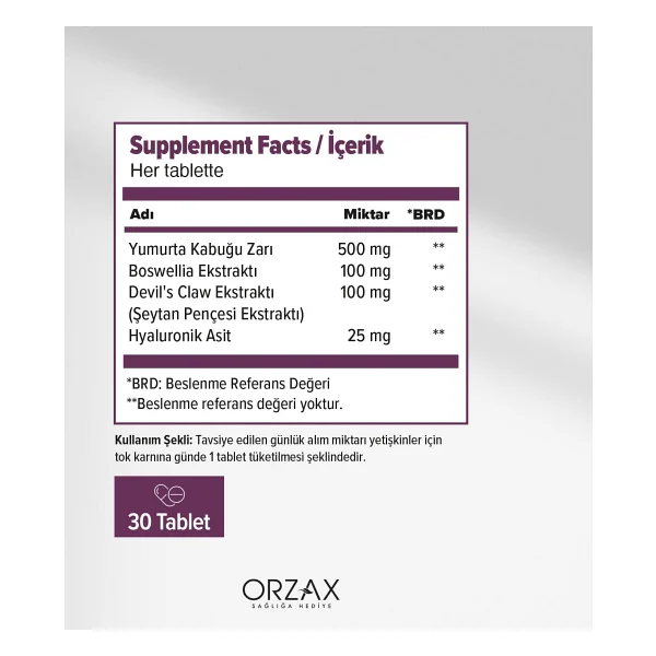 Orzax Cosakondrin Nem 30 Tablet - Görsel 5