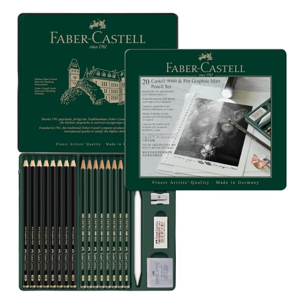 Faber-Castell 9000 Pitt Graphite Matt 20'li Dereceli Kalem Seti - Görsel 3